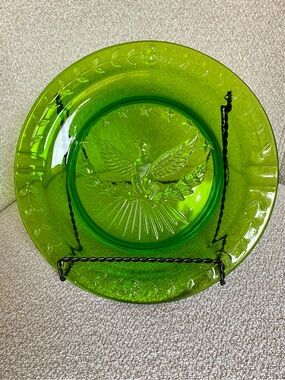 LE Smith Heritage Glass American Eagle and Stars Cigar Ashtray